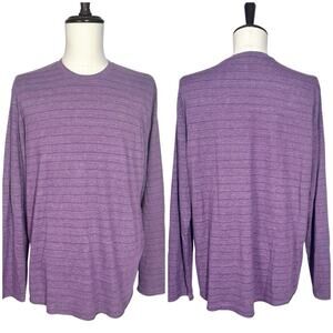 Marine Layer | Men | Plum Stripe Double Knit Cozy Casual LS Shirt | Size XL